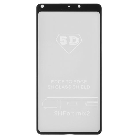 Защитное стекло All Spares для Xiaomi Mi Mix 2, 5D Full Glue, черный, cлой клея нанесен по всей поверхности