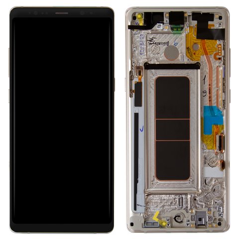 Дисплей для Samsung N950F Galaxy Note 8, золотистий, з рамкою, Original PRC , maple Gold, original glass