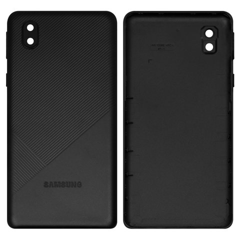 Задняя панель корпуса для Samsung M013 Galaxy M01 Core, черная, со стеклом камеры