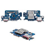Шлейф для Samsung S911 Galaxy S23, мікрофона, конектора зарядки, Sim конектора, Original (PRC), плата зарядки