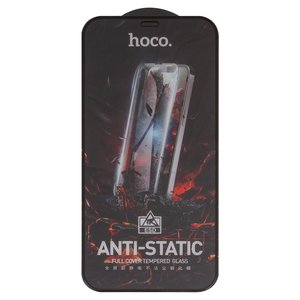 Захисне скло Hoco G10 для Apple iPhone 12, iPhone 12 Pro, Full Glue, Anti Static, без упаковки , чорний, шар клею нанесений по всій поверхні