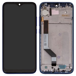 Дисплей для Xiaomi Redmi Note 7, Redmi Note 7 Pro, синий, с широким ободком, с рамкой, Сopy, M1901F7G, M1901F7H, M1901F7I