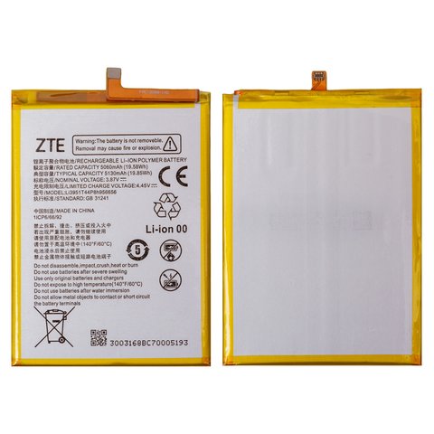 Аккумулятор Li3951T44P8h956656 для ZTE Blade V40, Blade V40 Vita, Li Polymer, 3,87 B, 5130 мАч, Original PRC , V1050 V2050