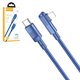 USB кабель Hoco U108, USB тип-C, Lightning, 200 см, 20 Вт, синий, Г-образный, в нейлоновой оплетке, #6931474764874