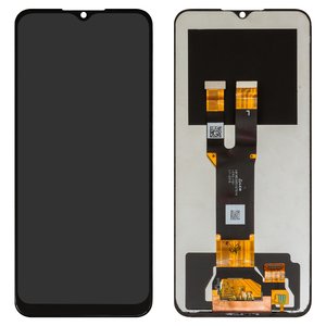Дисплей для Nokia C22, C32, черный, без рамки, Оригинал переклеено стекло 