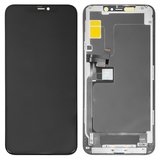 Pantalla LCD puede usarse con iPhone 11 Pro Max, negro, con marco, AAA, (TFT)