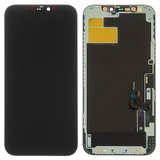 Pantalla LCD puede usarse con iPhone 12, iPhone 12 Pro, negro, con marco, Original (PRC), NEW