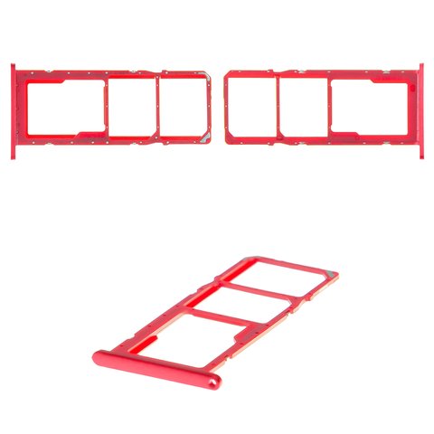 SIM Card Holder compatible with Samsung A025F DS Galaxy A02s, red 