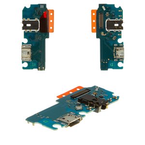 Flat Cable compatible with Samsung A022F Galaxy A02, headphone connector, charge connector, with microphone, with components, High Copy, charging board 