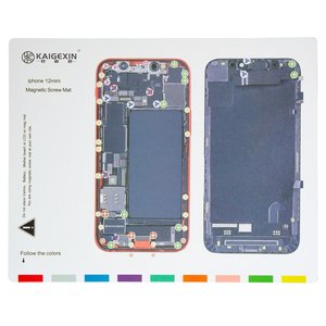 Insulation Mat compatible with Apple iPhone 12 mini, to organize screws, magnetic 