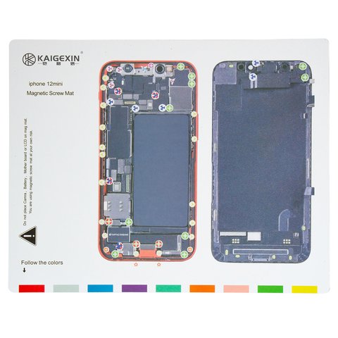 Alfombrilla aislante puede usarse con Apple iPhone 12 mini, para organizar tornillos, magnético