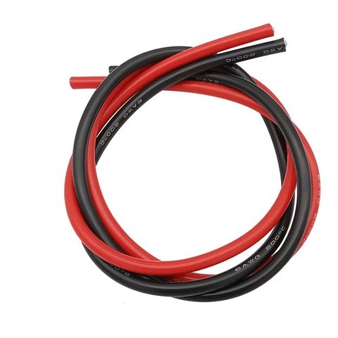 Wire In Silicone Insulation 6AWG, 16 mm², 1 m, red, UL3135 