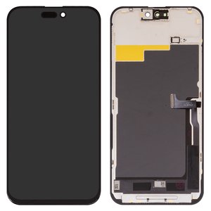 Pantalla LCD puede usarse con iPhone 15 Pro Max, negro, con marco, AAA, TFT , JK