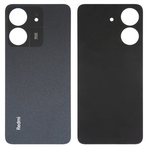 Housing Back Cover compatible with Xiaomi Redmi 13C, black, midnight black 