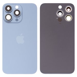 Panel trasero de carcasa puede usarse con iPhone 13 Pro, azul claro, con vidrio de cámara, sierra Blue, small hole