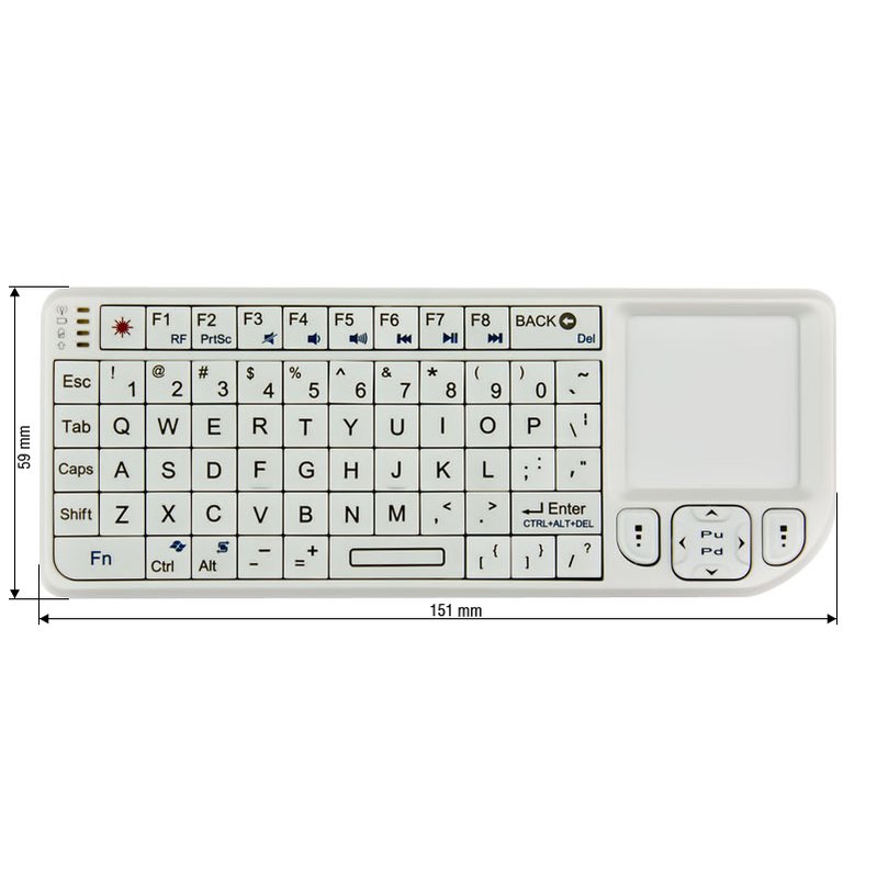 Wireless Ultra Mini Keyboard with Touchpad (White) - GsmServer