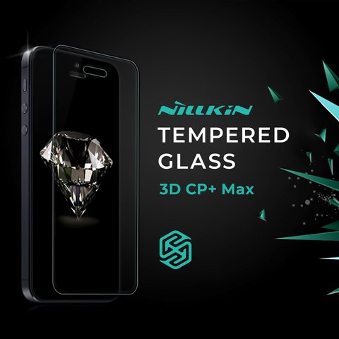Tempered Glass Screen Protector Nillkin 3D CP+ Max compatible with Apple iPhone 6, iPhone 6S, 0,33 mm 9H, Anti Fingertip, 5D Full Glue, black #6902048120938
