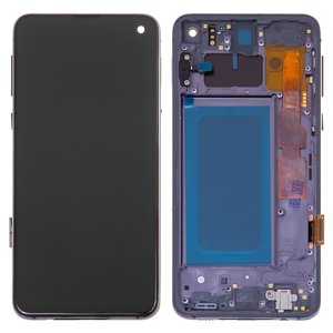 Дисплей для Samsung G970 Galaxy S10e, черный, с рамкой, Оригинал переклеено стекло 