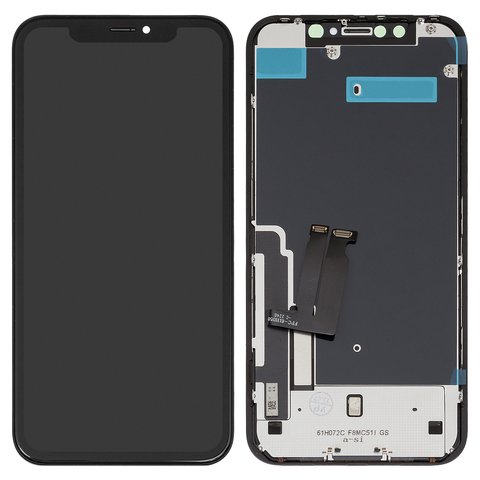 LCD compatible with iPhone XR, black, with frame, AAA, TFT , ZY, LTPS FHD 
