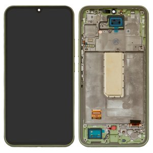 LCD compatible with Samsung A346 Galaxy A34 5G, green, with frame, Original PRC  