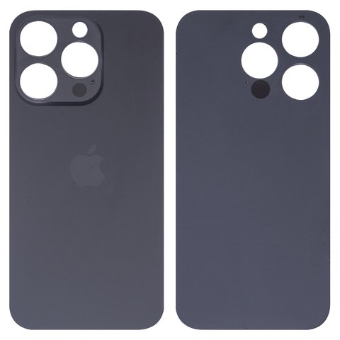 Housing Back Cover compatible with iPhone 15 Pro, black, no need to remove the camera glass, HC, big hole 
