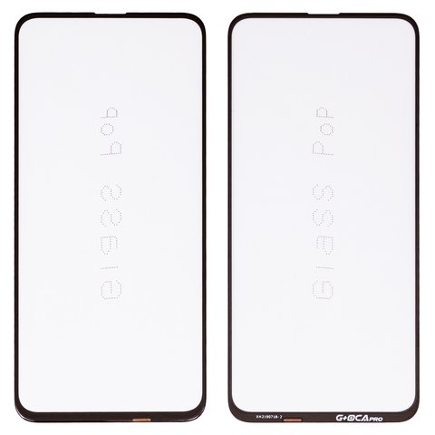 Housing Glass G+OCA PRO compatible with Huawei Honor 9X, Honor 9X Pro, Y9S, with OCA film, black 