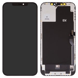 Дисплей для iPhone 12 Pro Max, черный, с рамкой, HC, OLED , GX OEM soft