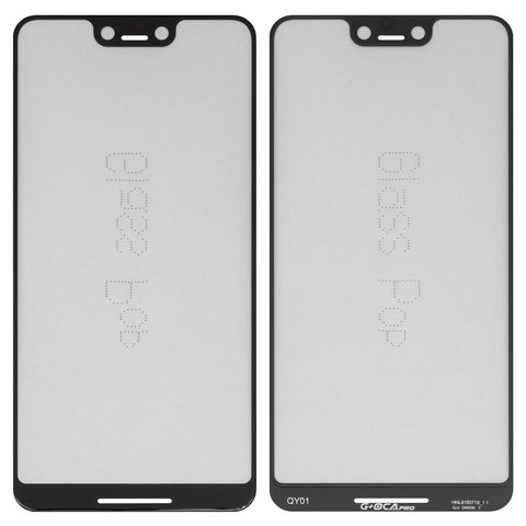 Housing Glass G+OCA PRO compatible with Google Pixel 3 XL, with OCA film, black 