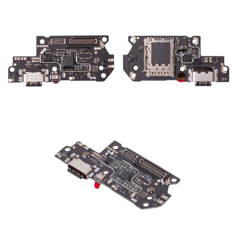 Flat Cable compatible with Xiaomi Redmi Note 12 Pro Plus, charge connector, with SIM connector, with microphone, with components, charging board 