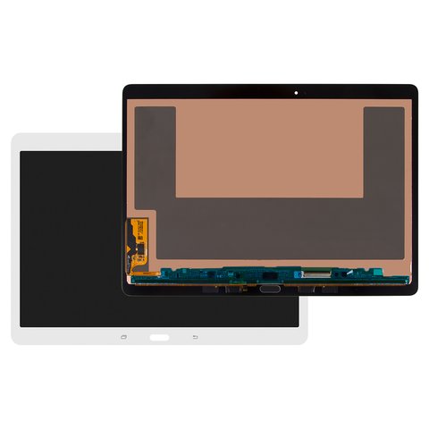 Pantalla LCD puede usarse con Samsung T800 Galaxy Tab S 10.5, T805 Galaxy Tab S 10.5 LTE, blanco, sin marco