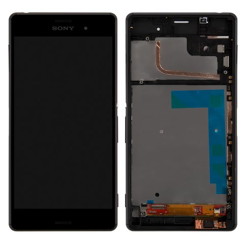Pantalla LCD puede usarse con Sony D6603 Xperia Z3, D6643 Xperia Z3, negro, con marco, Original PRC