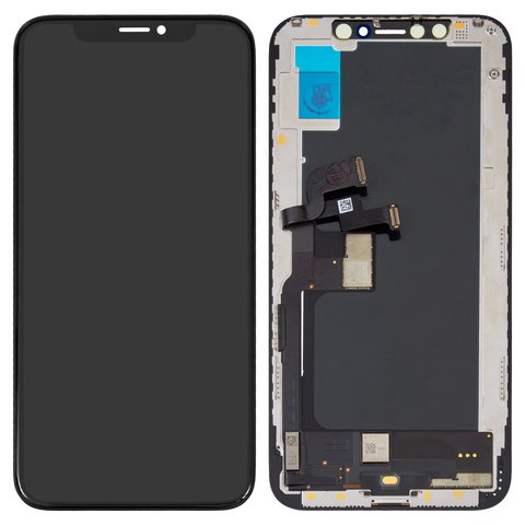 Pantalla LCD puede usarse con iPhone XS, negro, con marco, vidrio reemplazado