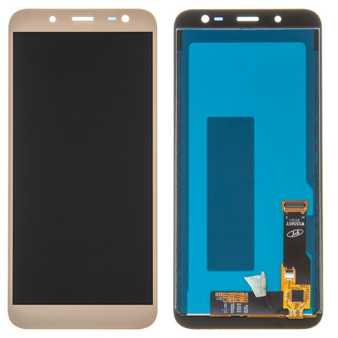 Pantalla LCD puede usarse con Samsung J600 Galaxy J6, dorado, con ajuste de brillo, sin marco, Copy, TFT 