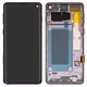 Pantalla LCD puede usarse con Samsung G973 Galaxy S10, negro, con marco, High Copy, (OLED)