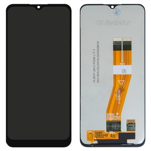 Pantalla LCD puede usarse con Samsung A025G Galaxy A02s, M025 Galaxy M02s, negro, sin marco, Original PRC , con cable plano amarillo, 163x72,5 mm 