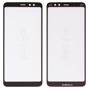 Vidrio de carcasa G+OCA PRO puede usarse con Samsung A530 Galaxy A8 2018 , con película OCA, negro