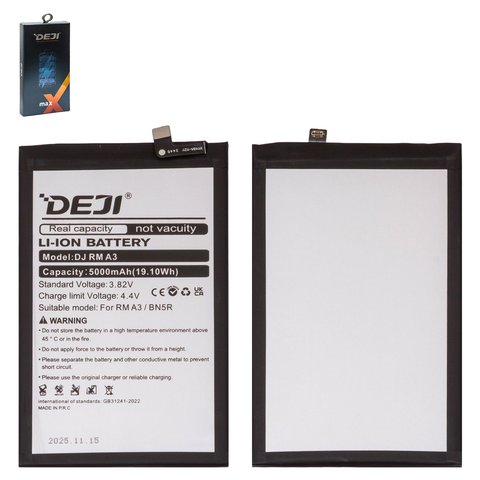Batería Deji BN5R puede usarse con Xiaomi Poco C61, Redmi A3, Redmi A3x, Li ion, 3.82 V, 5000 mAh