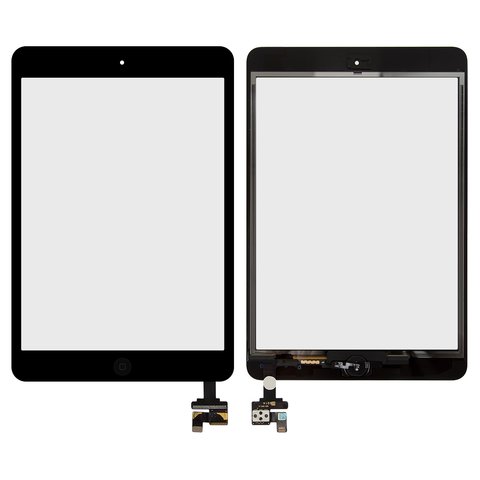 Сенсорный экран для iPad Mini, iPad Mini 2 Retina, с микросхемой , с кнопкой HOME, черный