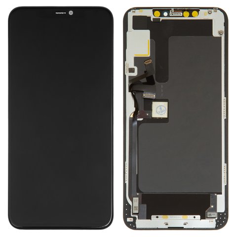 Дисплей для iPhone 11 Pro Max, чорний, із сенсорним екраном, з рамкою, OLED , HC, GX OEM hard