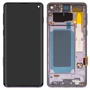 Дисплей для Samsung G973 Galaxy S10, чорний, з рамкою, High Copy, OLED 