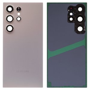 Задняя панель корпуса для Samsung S928 Galaxy S24 Ultra, серая, со стеклом камеры, titanium gray