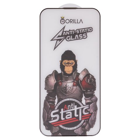 Защитное стекло для Apple iPhone 14 Pro Max, iPhone 15 Plus, iPhone 16 Plus, совместимо с чехлом, Full Glue, Anti Static, черный, gorilla