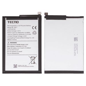 Акумулятор BL 49LT для Tecno Camon 19, Li Polymer, 3,87 B, 5000 мАг, Original PRC 