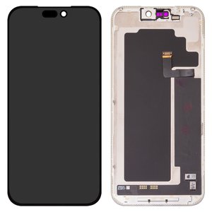 Дисплей для iPhone 17 Pro Max, чорний, з рамкою, Оригінал переклеєне скло 