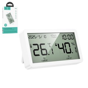 Датчик температури та вологості Hoco HX42, білий, кімнатний, #6942007661270