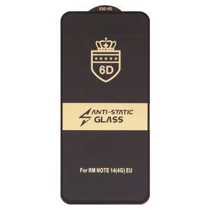 Защитное стекло ESD 6D для Xiaomi Redmi Note 14 4G, совместимо с чехлом, Full Glue, Anti Static, без упаковки , черный, EU version