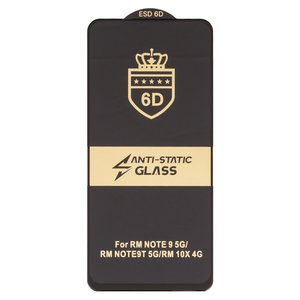 Защитное стекло ESD 6D для Xiaomi Redmi 10X 4G, Redmi Note 9, совместимо с чехлом, Full Glue, Anti Static, без упаковки , черный