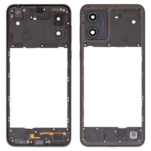 Средняя часть корпуса для Motorola Moto E13 XT2345, черная, со стеклом камеры
