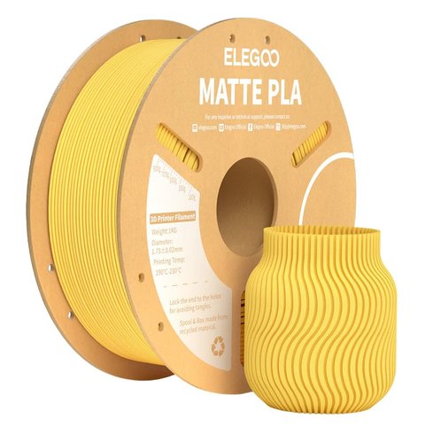 Филамент ELEGOO PLA MATTE, бледно желтый sunshine yellow , 1 кг