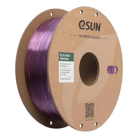 Филамент для 3D принтера eSUN PLA Clear Rainbow Purple Red, 1 кг
